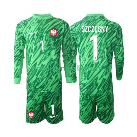 Divisa di Calcio Polonia Szczesny 1 Portiere Bambino Terza 2024 Manica Lunga